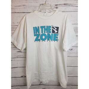Vtg In The Zone White !st Annual QHS Graphic Single Stitch T-Shirt Men's Size XL